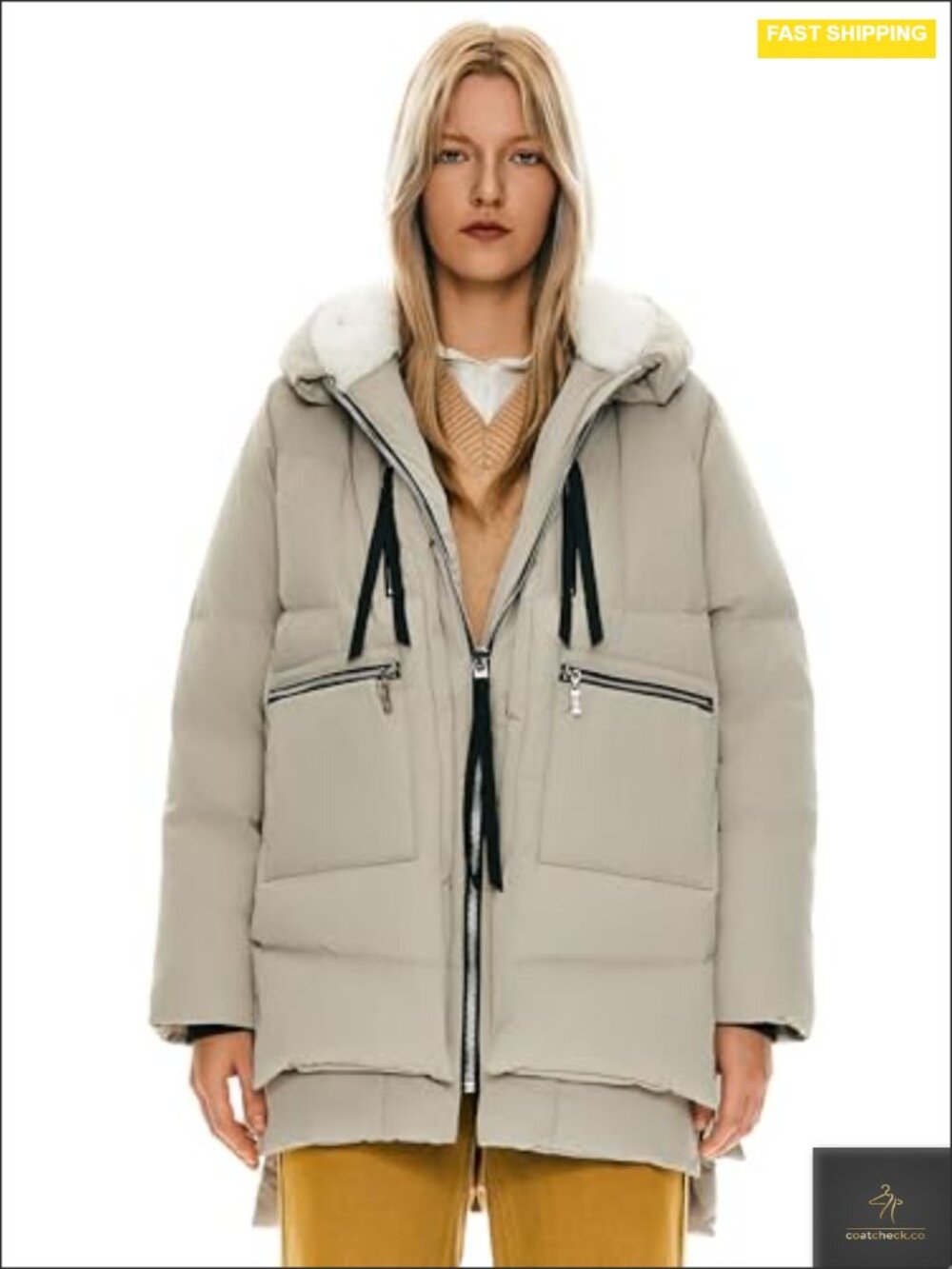Women's Thickened Down Puffer Jacket Cozy Winter Coat Water-Resistant Fleece